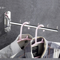 Non-perforated 304 stainless steel drying rack movable rod drying hook hanging rack drying rod Balcony side mounted hanging rod