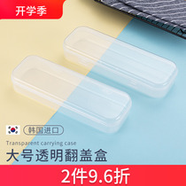 Korea imported tableware portable box transparent empty box resistant chopstick spoon box student portable jewelry collection box