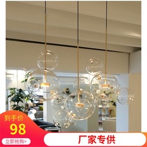 Restaurant chandelier modern simple three-headed Nordic glass clothing store bar chandelier Mickey bubble lamp creative personality