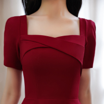 Toast The bride can normally wear a small sub-summer display slim engagement dress red dress red gown skirt woman back door summer
