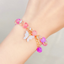 Childrens Glass Beaded Bracelet Princess Cartoon Crystal Flower Bracelet Bracelet Jewelry Student Cute Bracelet Bracelet