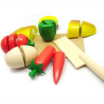 Childrens wooden breakfast cut to see the baby hands-on props kitchen fruit toys kitchen toys