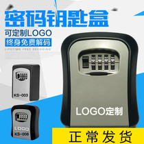 Password lock box decoration company construction site cat glasses wall-mounted key storage box homestay metal anti-theft storage