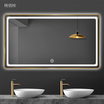 Smart bathroom mirror framed anti-fog toilet mirror hanging wall touch screen led light mirror toilet toilet mirror