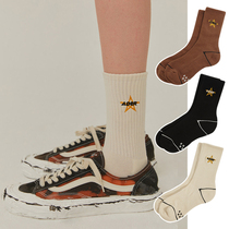 (MAWANG) Five-pointed star socks summer personality Japanese Tide brand street hip-hop men and womens socks tide stockings