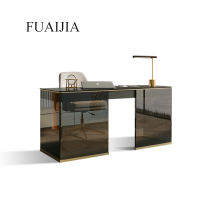 Designer desk chair modern minimalist glass personality creative study Villa rock board desk Art computer desk
