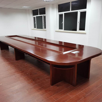 Paint solid wood meeting table and chair combination long table large office table Oval meeting reception table custom furniture