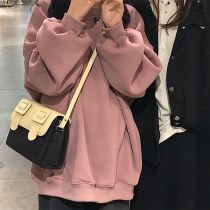 2021 early Autumn New loose bf lazy wind American round neck sweater female design sense small super fire oversize