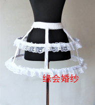 2 circles of fish bone lace bird cage hollow skirt white skirt support