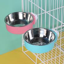Cross-border Amazon Pet Bowls Cat Food Basin Fixable Coves Suspended Candy Color Stainless Steel Dog Bowls