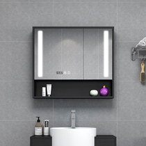 Nordic Smart Half mirror cabinet Wall mounted with LED light Bluetooth time Toilet Anti-fog vanity Bathroom cabinet Defogging