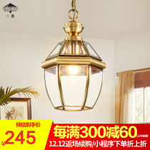 Triple Loo Full Copper American Restaurant Chandelier Bar Aisle Veranda Hallway Changuan Balcony Single Head Small Chandelier With Small Chandelier Light