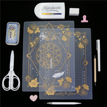Transparent magic array cutting pad Rubber stamp hand account paper carving high-value paper art tape carving collage writing pad