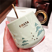 COSTA mug Forest Snow Moon ceramic mug spoon set cute light luxury coffee cup Japanese Cup