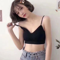 Korean version of the beauty back bandeau breast-wrapped underwear Female high school student girl camisole without rims gathered sexy bra
