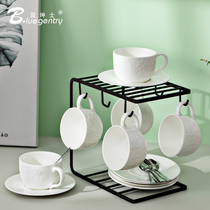 BLUE GENTRY COFFEE CUP AND SAUCER SET CERAMIC EUROPEAN COFFEE SET CAPPUCCINO BONE CHINA CUP AFTERNOON TEA