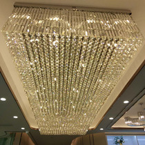 Rectangular living room crystal lamp hotel lobby crystal ceiling light beauty salon front hall light KTV club hall hall light