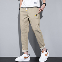  Loose straight nine-point pants mens spring and autumn 2021 new all-match thin Korean version of the trend mens tooling casual pants