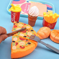 Childrens Cheerle Set Cut Fruit Pizza Burger Ice Cream Boys and Girls Baby Simulation Play Toy