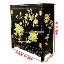  Yangzhou lacquerware neoclassical lacquer art home decoration engraved gold 30-inch double-door porch decoration shoe cabinet customization