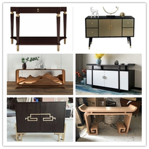Entrance cabinet New Chinese style light luxury decorative cabinet Solid wood shoe cabinet Simple hotel catering cabinet Wall cabinet case table