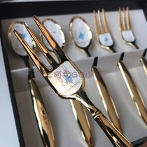 (Clearance)Spot Japan Peter Rabbit Peter Rabbit spoon fork Gold and silver coffee spoon snack fork