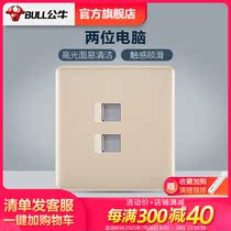 Bull socket Flagship switch socket Dual computer socket Network socket panel Dual port network cable panel G28