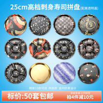 Printing color 25cm five compartments sushi box platter box packing box circular disposable cartridge gift box
