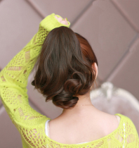 Special offer Ladies short wig ponytail fake ponytail long curly hair lifelike vertical clip grab pear roll New