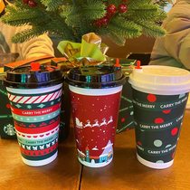 700ml thick disposable double Film hot and cold 500 new year milk tea cup ox year red paper cup sealing custom