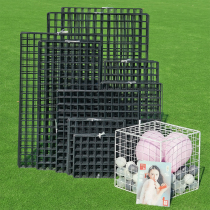 Black grid shelf Bold wrought iron mesh Stall decorative mesh Kindergarten exhibition display pylons Photo wall