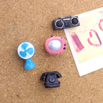 4 nostalgic retro electrical appliances radio vintage landline decorative felt Cork photo message board map studs