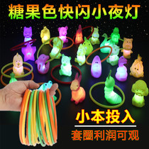 2021 Square ring explosion colorful night light flash light stall prizes Yiwu Night Market hot selling luminous toys