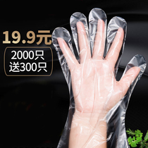 Disposable gloves film food and beverage thickened transparent latex plastic check beauty salon 2000