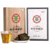 Chinese tea hundred years Wood warehouse Hunan Anhua black tea Chinese tea Moraine rock Fuling brick tea 1000g golden flower Fu brick tea Chinese food