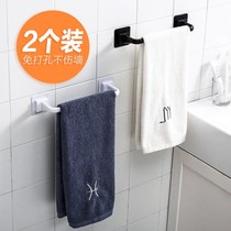 Towel rack non-perforated toilet bath towel rack towel bar simple shoe shelf bathroom wall-mounted slippers