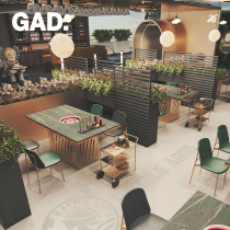 GAD hot pot table and chair combination induction cooker one smokeless hot pot table marble barbecue table commercial