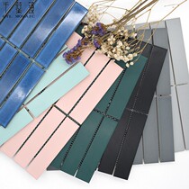Chiba Lotus ceramic long strip mosaic tile background wall toilet wall brick blue pink floor tile kitchen brick