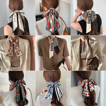 Net red ins Joker point rope streamer silk scarf hair band headband female go out tie hair headband bow hair accessories