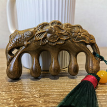 Jade sandalwood meridian care comb for womens scalp head therapy water drop large round tooth green sandalwood comb for men with hair loss prevention