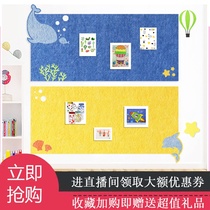Nordic creative dolphin wall stickers childrens room felt message board Photo Wall kindergarten works cork board display board