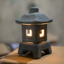 Japanese garden Ceramic antique candlestick ornaments Dry landscape Chinese retro Zen Tea Ceremony Imitation stone Bluestone lantern