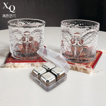 Rare art whiskey glass water cup creative romance send male and female friends to give ice cubes gift box