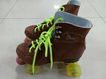 Yellow cowhide Skates roller skates adult men and women double row skates four wheel skates 40 yards delivery protective gear