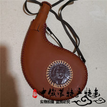 Pure leather horse milk wine skin bag sheep gall bladder type pot Inner Mongolia characteristic crafts pure hand sewn wine bag props