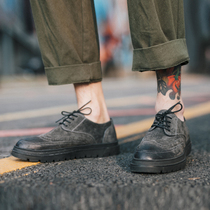 Martin boots Mens low Help casual leather shoes students genuine leather Inrencia 100 lap breathable tooling Bloc carved male shoes