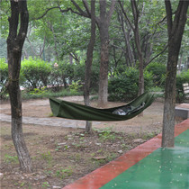 Outdoor green polyester card cloth 60*200cm simple hammock adult nylon rope