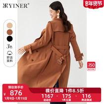 (Tiramisu series) Yiner Yin 2021 autumn new long double-breasted windbreaker coat