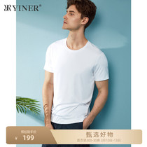 Tone Yenirlife Spring Summer Solid Color Comfort Short Sleeves Crew Neck Mens Cotton Top T-Shirt