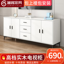 Solid wood TV cabinet minimalist in small household type locker Living room High ground cabinet bedroom TV cabinet High cabinet modern minima